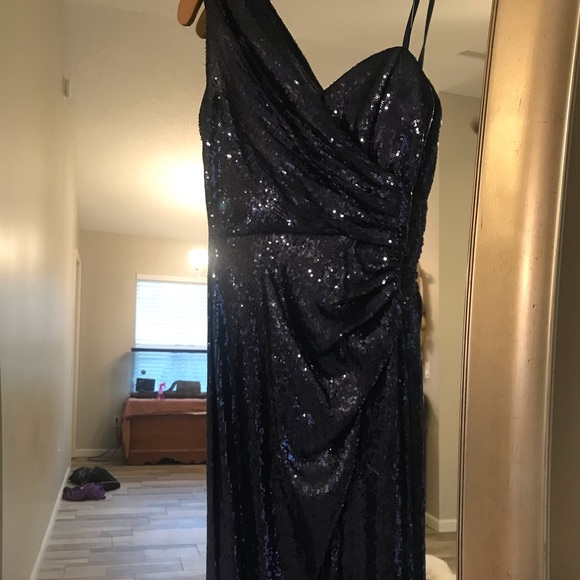 Navy Sequin Formal Dress - Picture 3 of 8